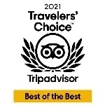 2021 Tripadvisor Travelers Choice award that links to the L Spa review page